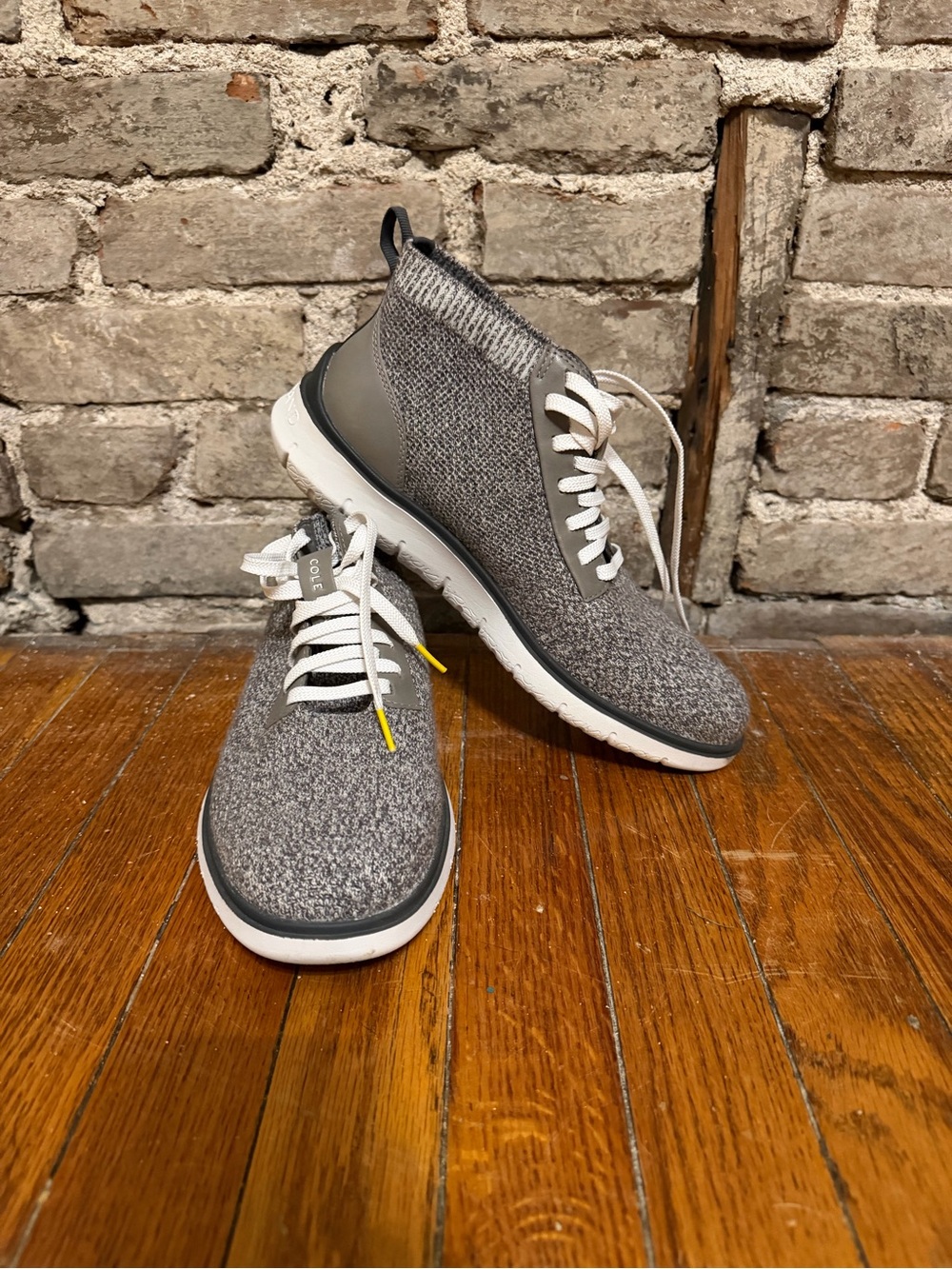 Cole Haan Gray Knit High-Top Athletic Sneakers zerogrand